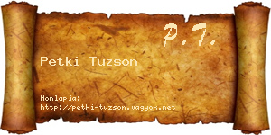 Petki Tuzson névjegykártya
